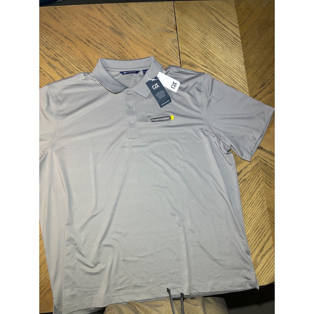 Cutter & Buck Mens XXL Gray DryTec 50+ Performance Polo Shirt MCK00107 NWT
